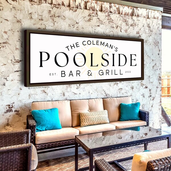 Family Poolside Bar & Grill Sign Etsy