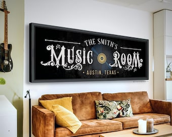 Music Room Sign Personalized Music Studio Sign For Musician Recording Studio Decor Art Guitar Room Wall Decor Gift For Musician Artist