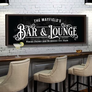 Bar and Lounge Sign for Home Bar Basement Pub Sign - Etsy