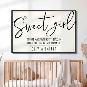 Girl Name Sign Sweet Girl Your Are More Than Print Girls Nursery Wall Decor Personalized Baby Gift Boho Nursery Wall Art Baby Shower Gift