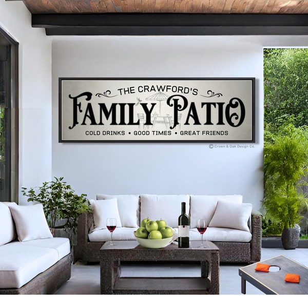Family Patio Sign Personalized Patio Signs For Backyard Back Patio Deck Sign With Last Name Welcome To Our Patio Wall Decor Outdoor Bar Art