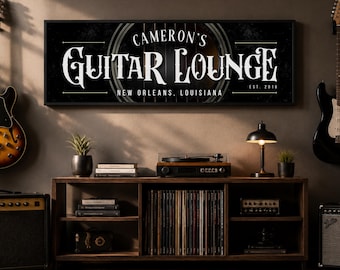 Guitar Room Sign, Music Room Wall Decor, Recording Studio Signs