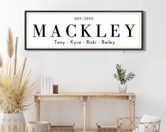 Modern Last Name Sign For Entryway Family Name Wall Decor Personalized Family Sign With Kids Names Farmhouse Home Decor