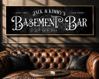 Personalized Basement Bar Sign, Home Bar Speakeasy Wall Decor, Man Cave Signs, Lower Level