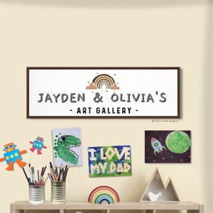 Art Gallery Sign For Childrens Artwork Sign For Kid's Art Display Look What I Made Sign Playroom Art Wall Decor For Kid Art And Crafts