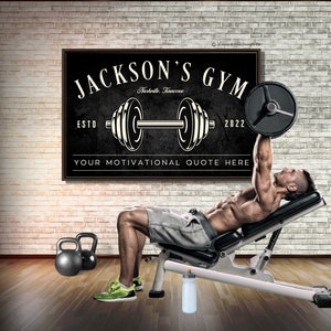 Personalized Home Gym Sign: Motivational Workout Room Decor
