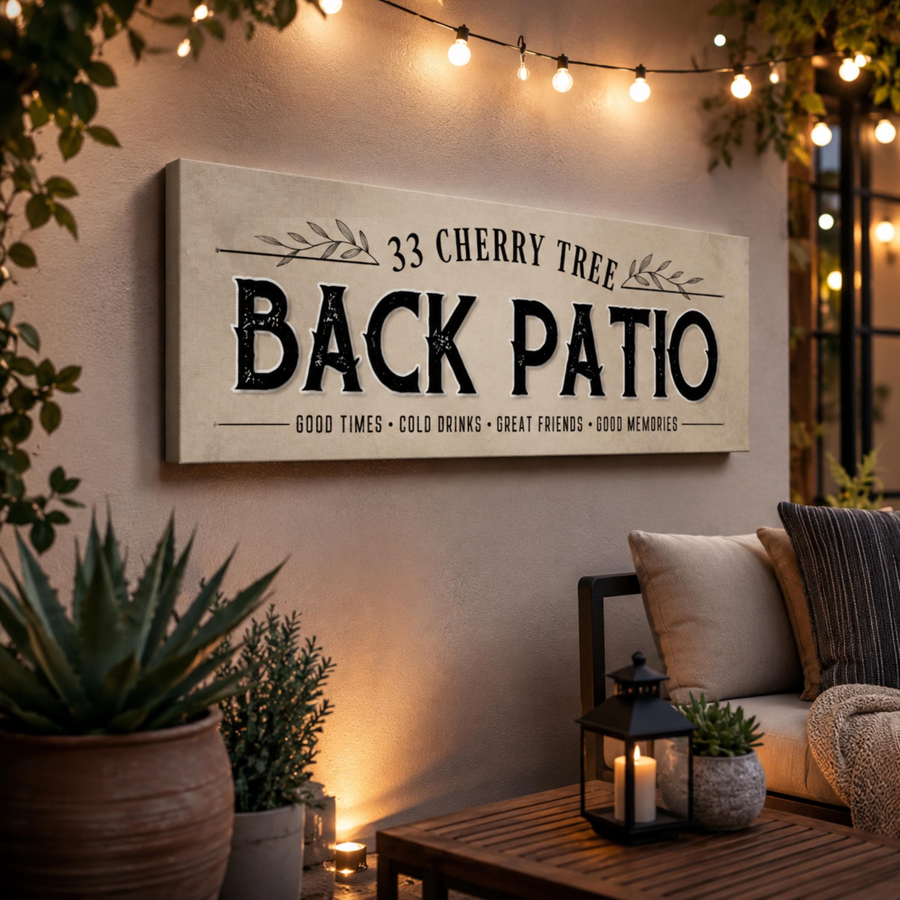 Personalized Back Patio Sign, Patio Wall Decor, Custom Family Deck ...