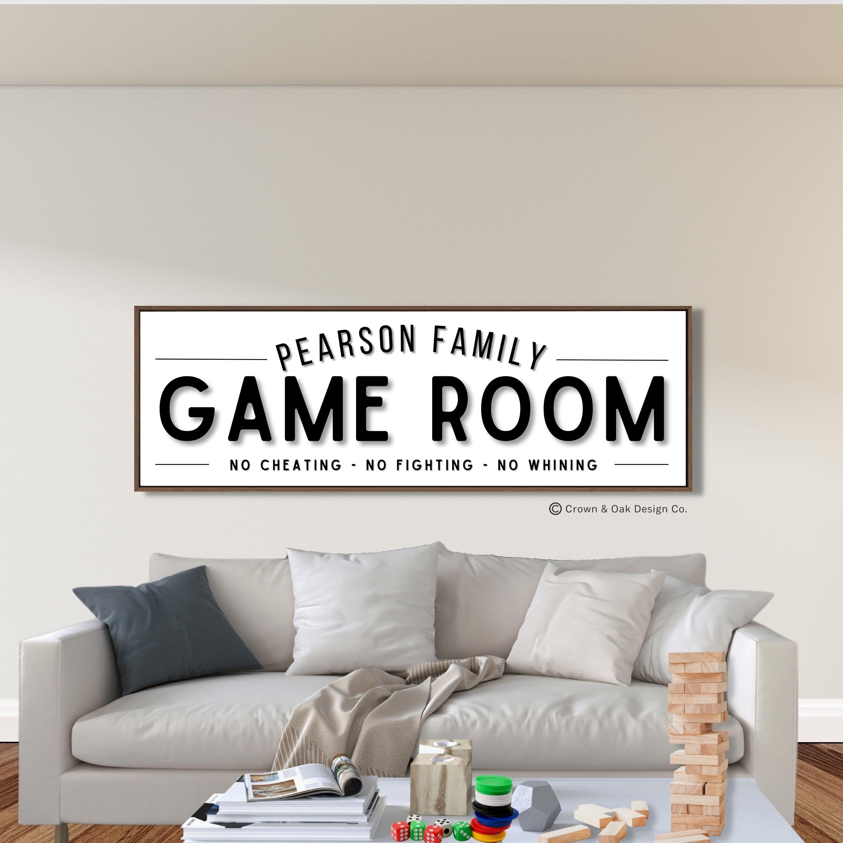 Game Room Sign Personalized Family Game Room Wall Art Game