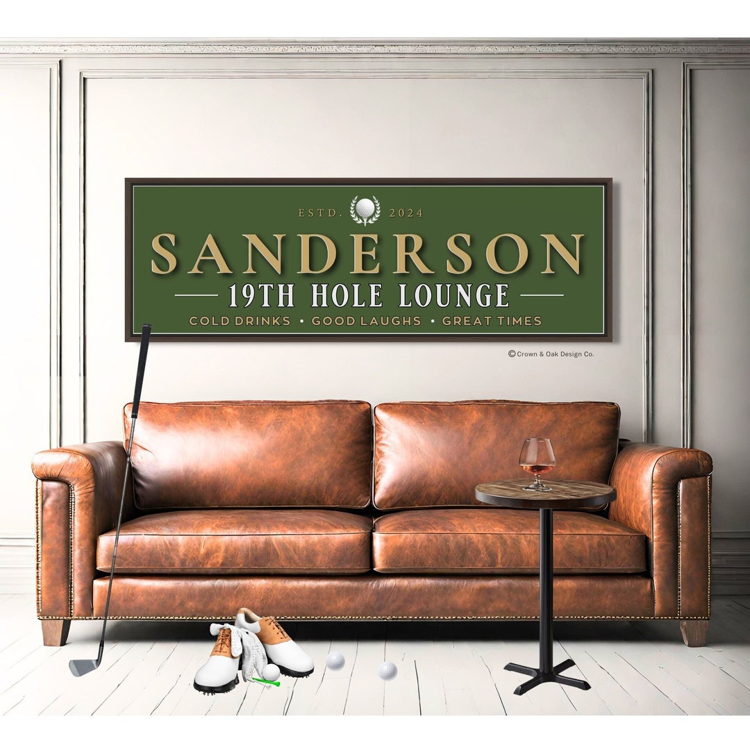 Golf Sign 19th Hole Sign for Home Bar Golf Simulator Room Wall Decor ...