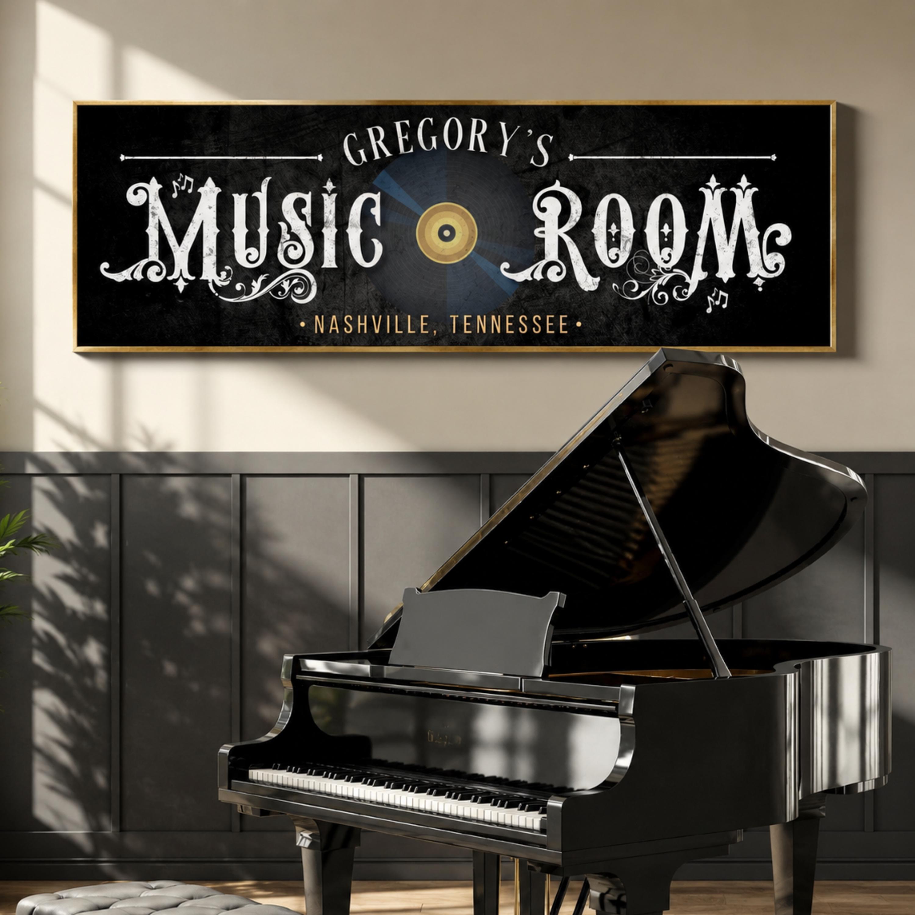 アート・デザイン・音楽 SIGN DESIGN GALLERY Music Studio Sign, Personalized Musician Wall Art, Vinyl Record