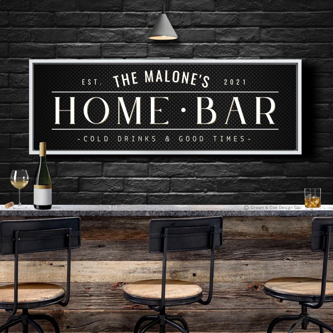 Home Bar Sign for Home Bar Personalized Bar & Lounge Sign Modern Bar