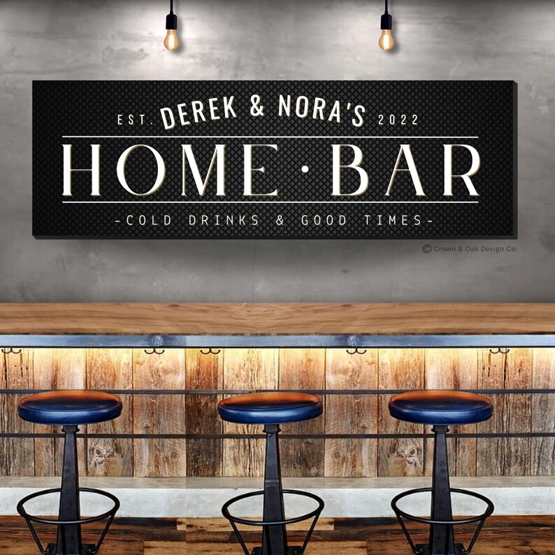 Home Bar Sign for Home Bar Personalized Bar &amp; Lounge Sign - Etsy