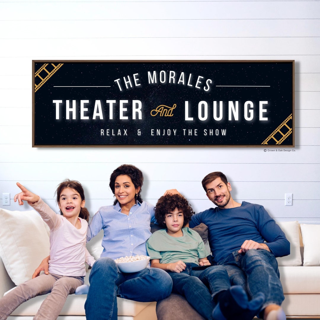 Movie Room Sign Personalized Theater and Lounge Sign Family - Etsy