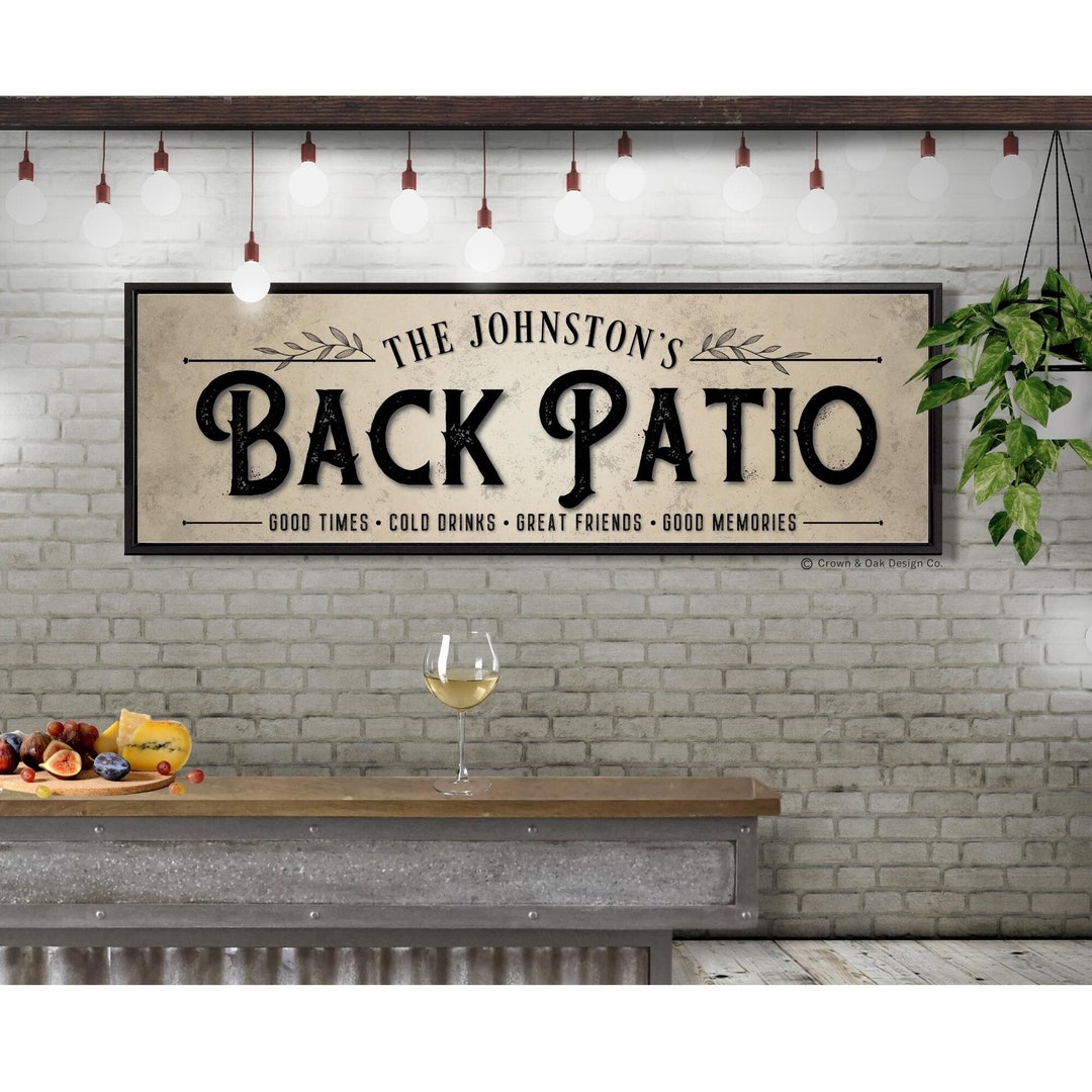 Back Patio Sign Backyard Sign for Patio Bar Back Deck Signs