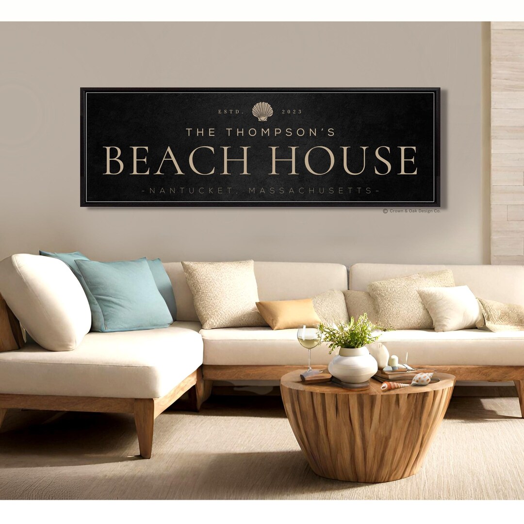 Beach House Sign Modern Beach Home Signs for Entryway Beach Etsy