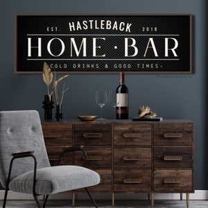 Home Bar Sign for Home Bar Personalized Bar &amp; Lounge Sign Modern Bar ...