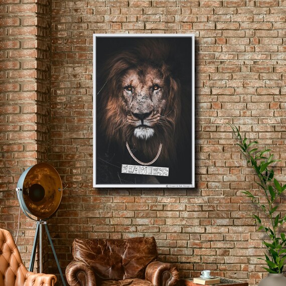 Lion Wall Art Inspirational Lion Canvas Print Sign Etsy
