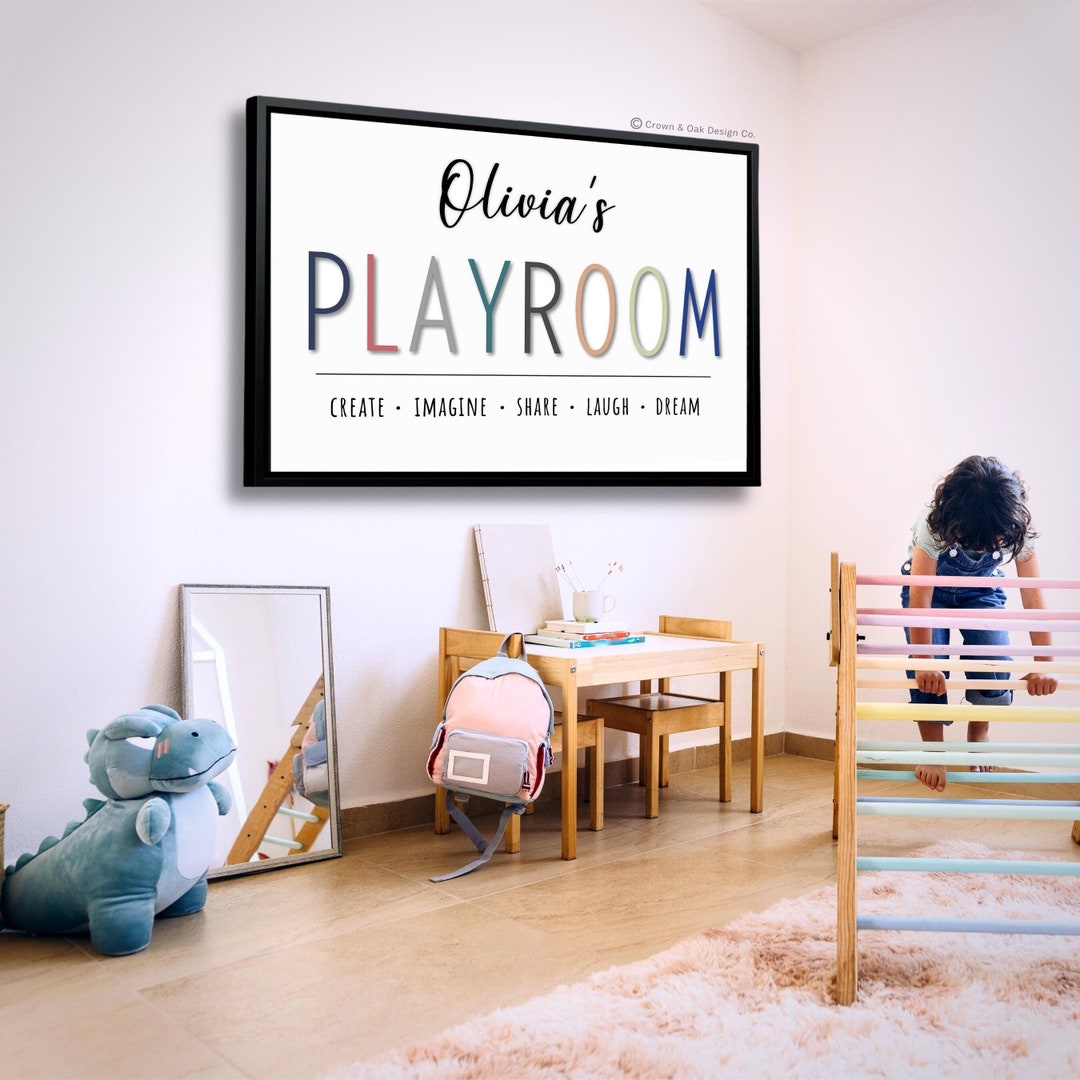 Playroom Sign Personalized Playroom Wall Decor Sign for Kids Play Room