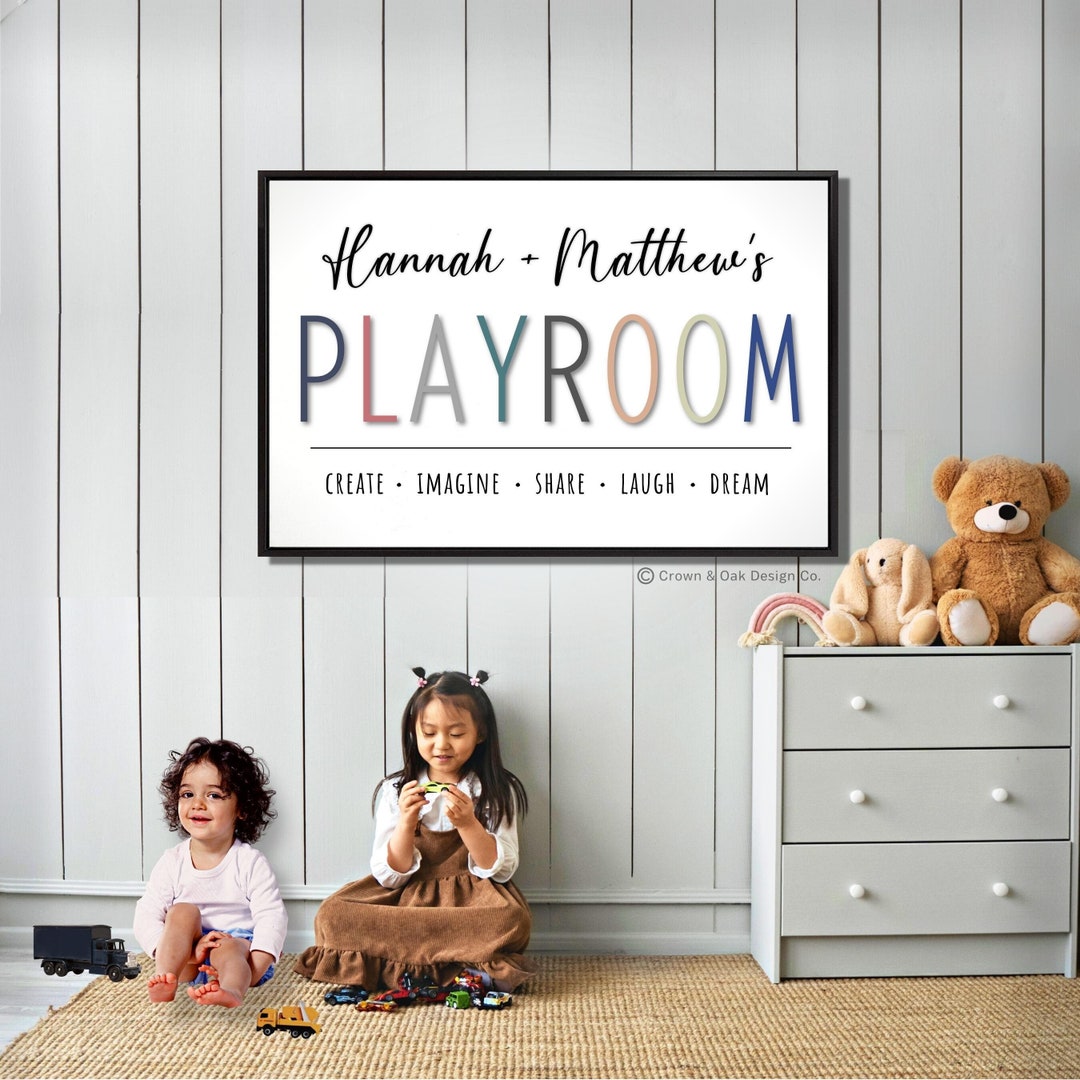 Playroom Sign Personalized Playroom Wall Decor Sign for Kids Play Room ...