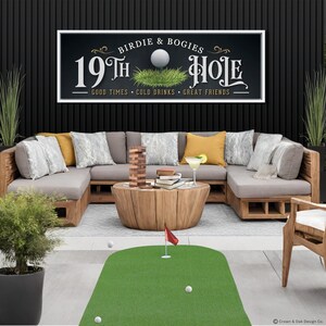 19th Hole Sign for Home Bar Personalized Golf Sign Bar & Lounge Wall ...