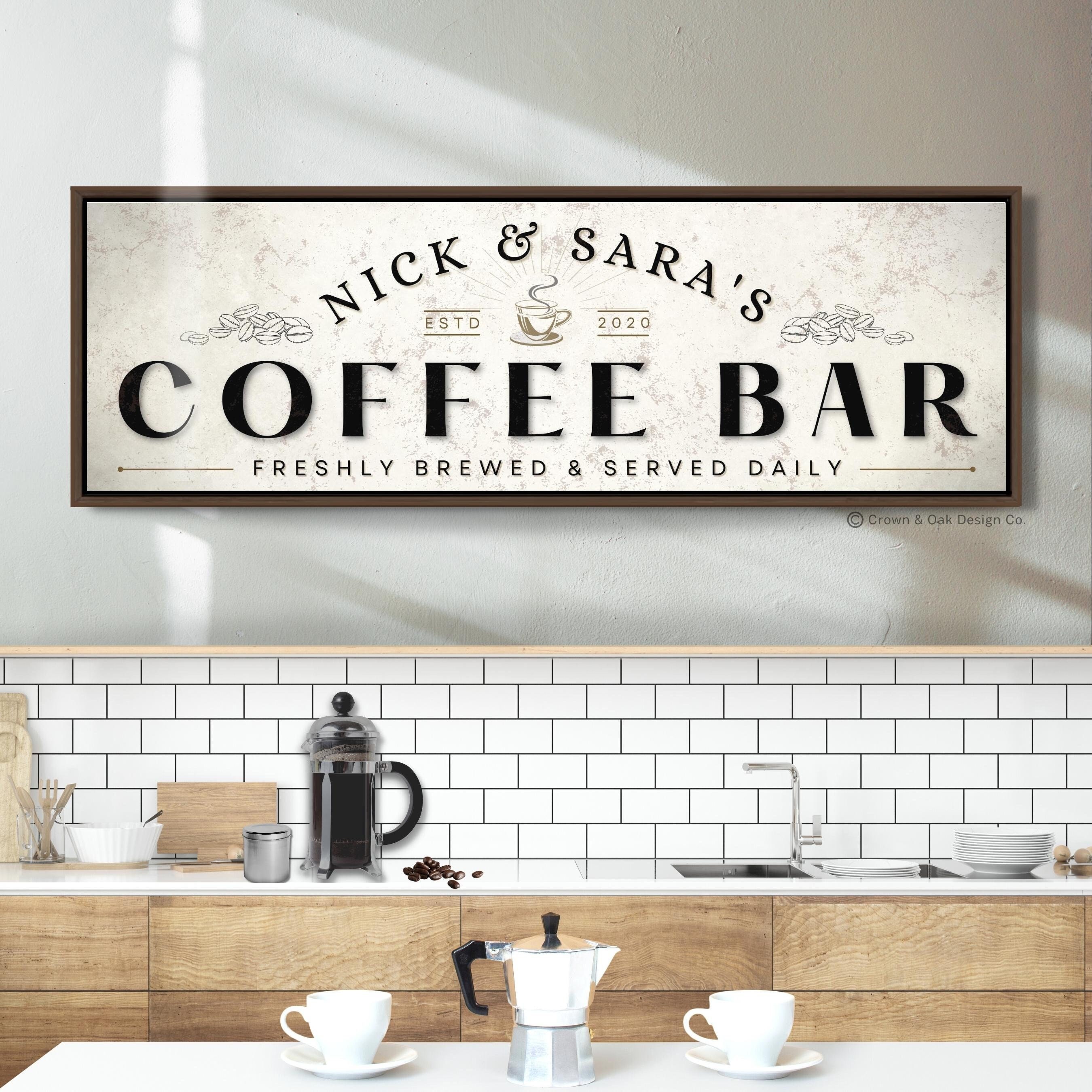 4eN Coffee Bar Decor Sign for Kitchen,Cafe and Farmhouse, Wooden Coffee Bar  and Coffee Station Accessories, Modern Wall Art, Coffee Bar Sign, MDF 7