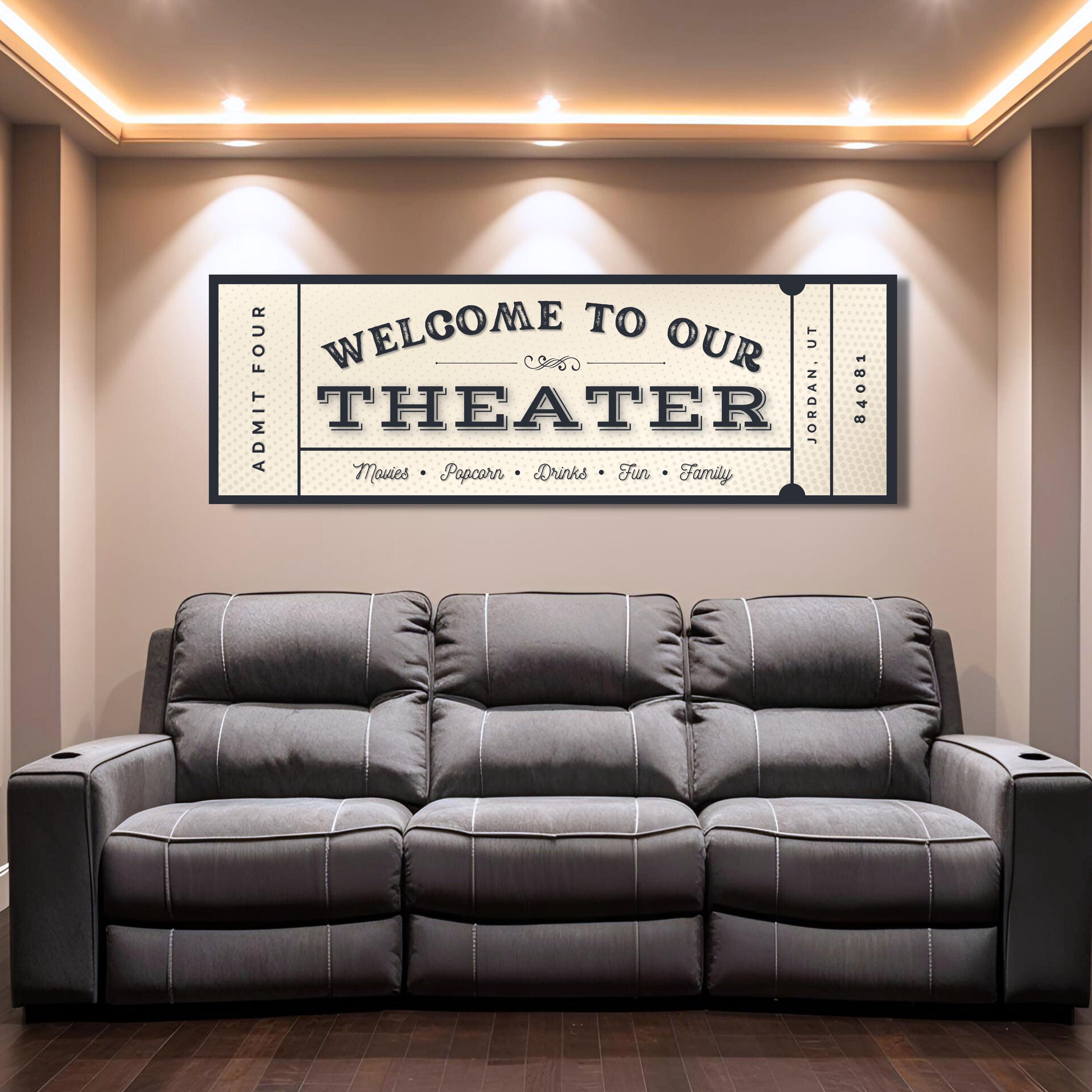 Multimedia Room Sign Personalized Family Theater Sign, Home Cinema Wall Decor, Media Room ...