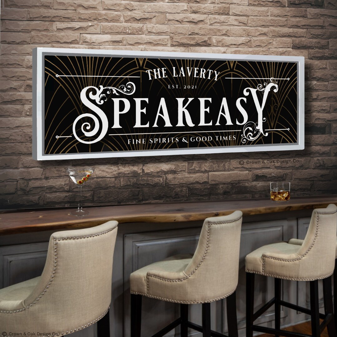 Speakeasy Sign for Home Bar Retro Bar and Lounge Sign Personalized Bar