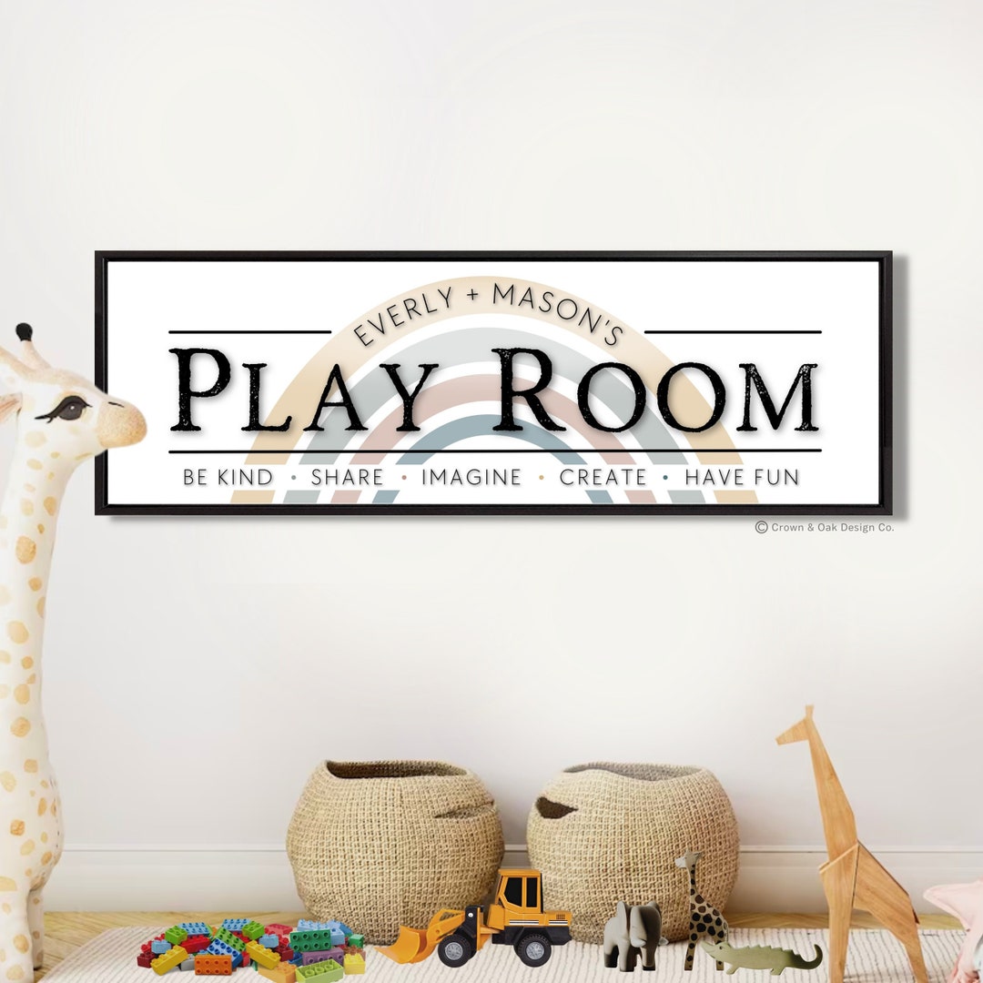 Play Room Sign for Kids Room Play Room Rules Playroom Wall Decor