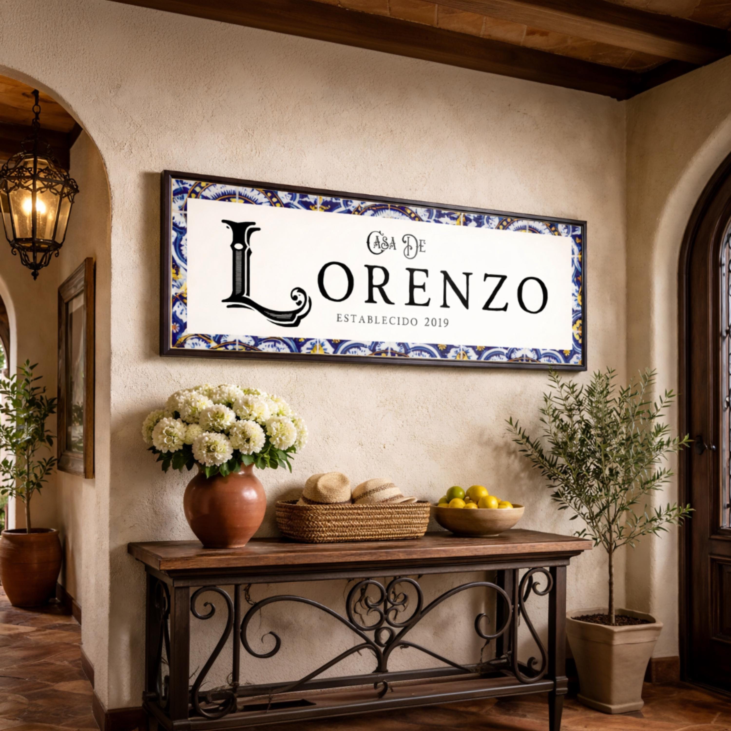 Spanish Family Name Sign, Casa De Wall Decor, Mexican Welcome Sign