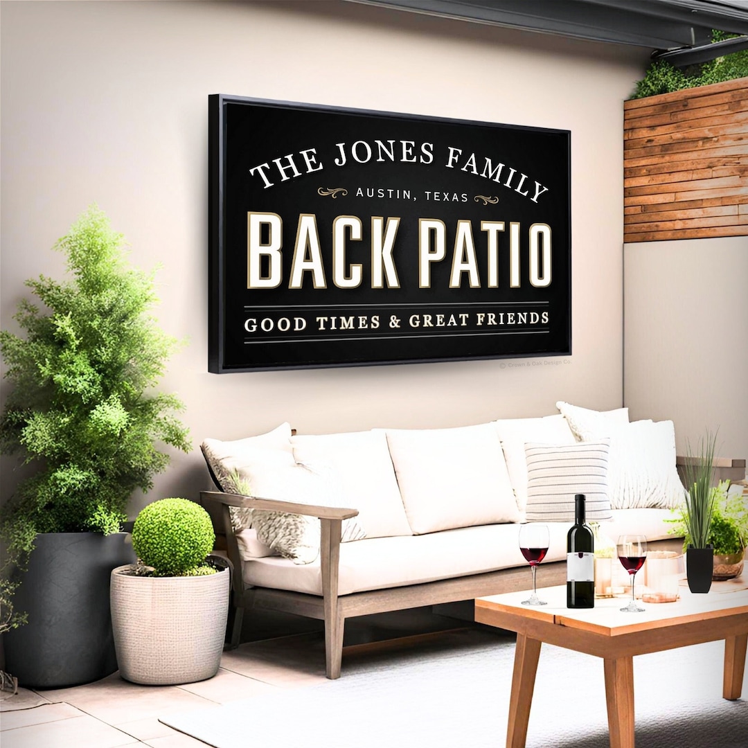 Patio Sign Personalized Porch Sign Back Patio Wall Decor Backyard ...