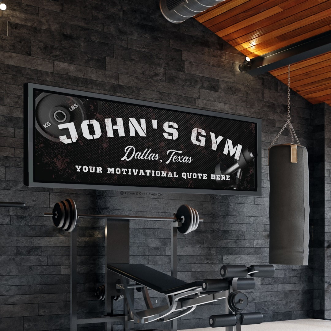 Gym Sign for Home Gym Workout Room Wall Decor Personalized Gym Etsy