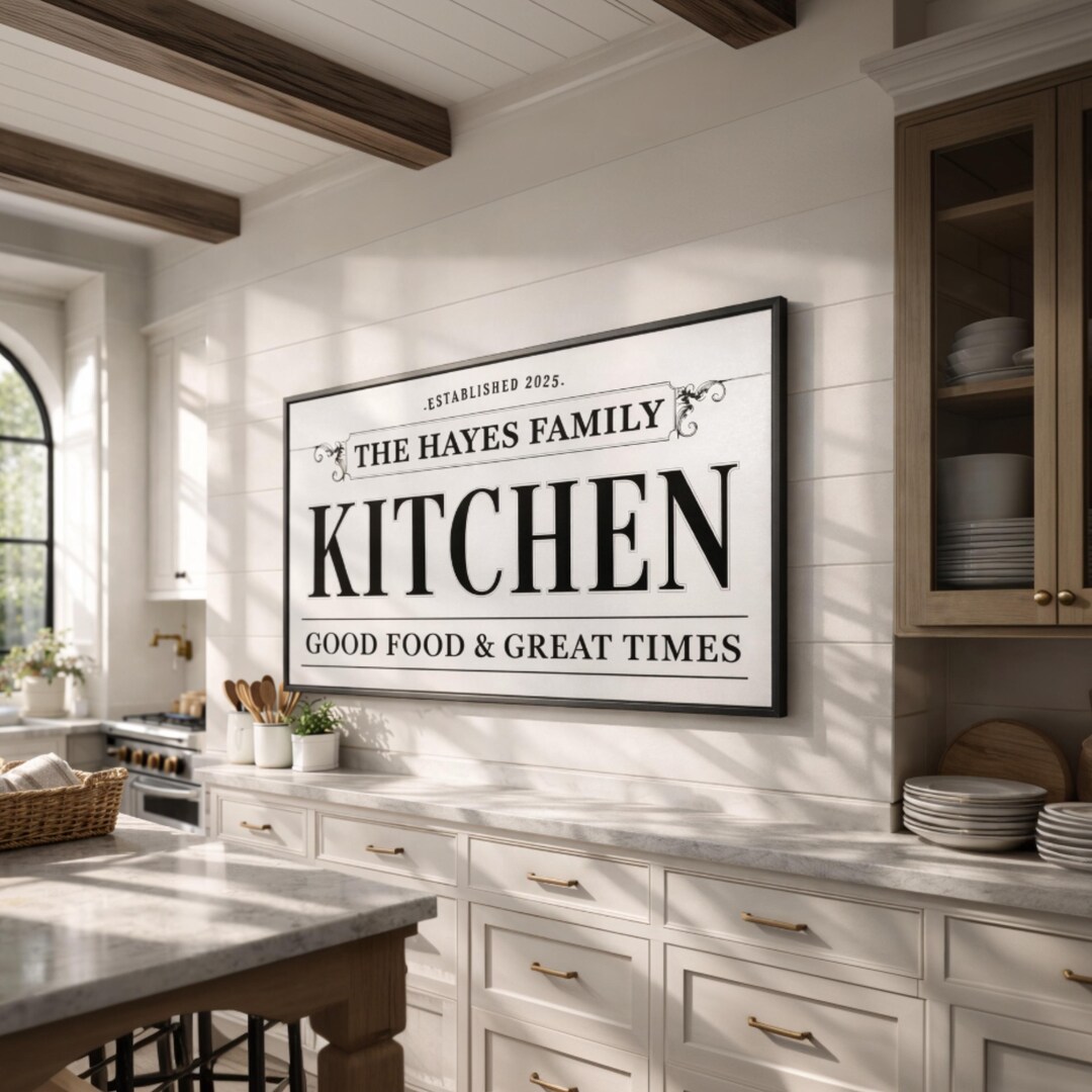 Personalized Kitchen Sign, Custom Chef Gift, Family Name Kitchen Signs ...