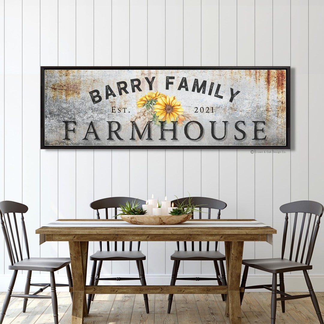 Personalized Farmhouse Sign Last Name Established Sign Rustic - Etsy