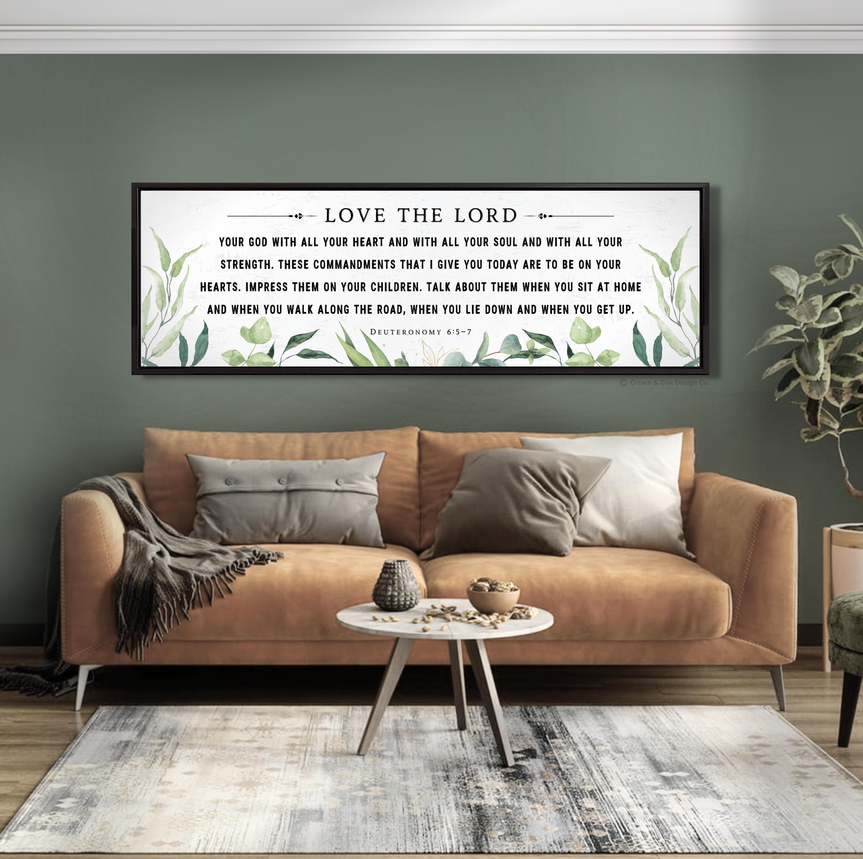 Love The Lord Scripture Sign: Christian Farmhouse Wall Decor