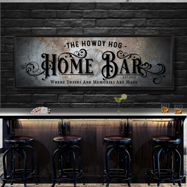 Rustic Bar Sign Etsy