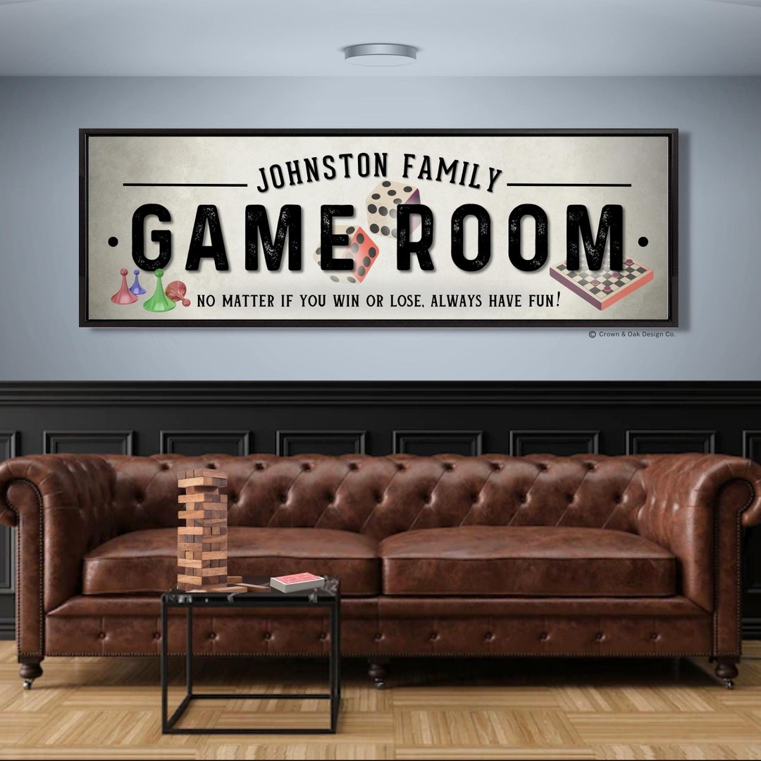 Game Room Sign for Family Gameroom Wall Decor Personalized Etsy
