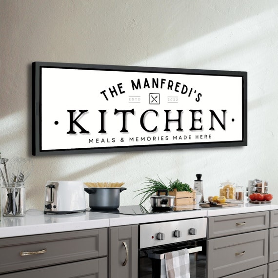 Kitchen Sign Personalized Family Name Kitchen Sign for Wall Modern