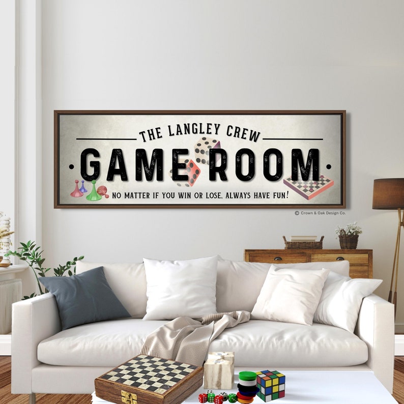 Game Room Sign for Family Gameroom Wall Decor Personalized Etsy