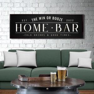 Home Bar Sign for Home Bar Personalized Bar &amp; Lounge Sign Modern Bar ...