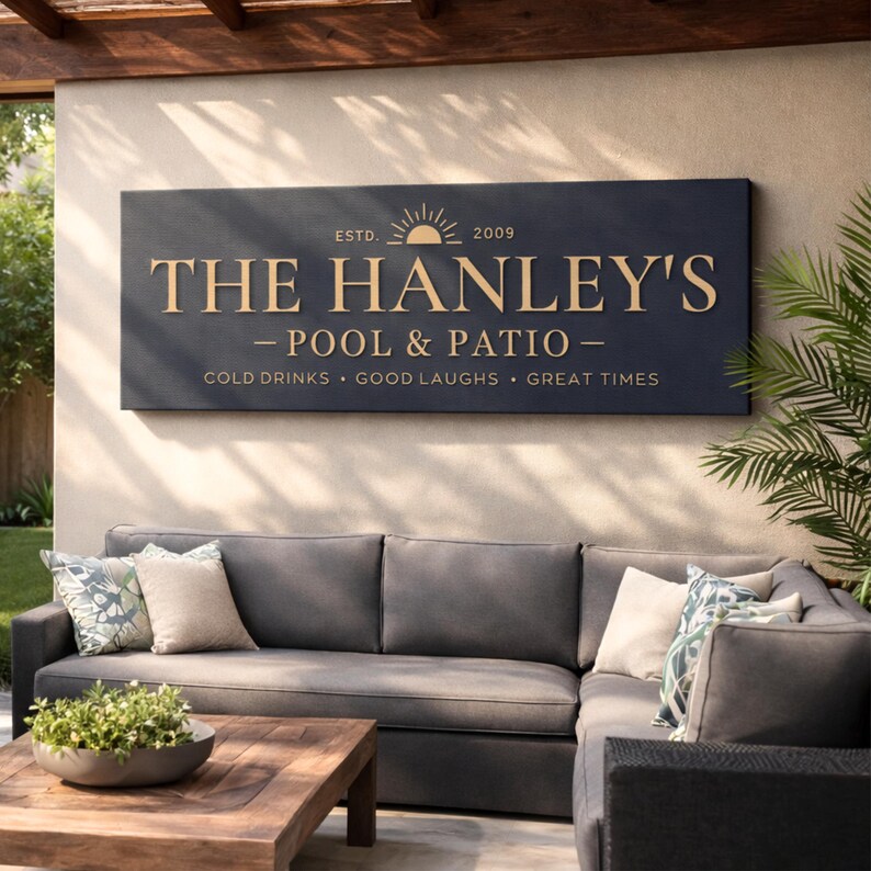 Pool Table Signs Lettering Pool Patio Sign, Personalized Backyard Bar Decor, Custom Poolside Signs ...