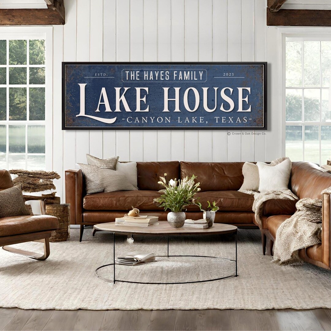 Rustic Lake House Sign for Lake Home Vacation Lakehouse Wall Decor