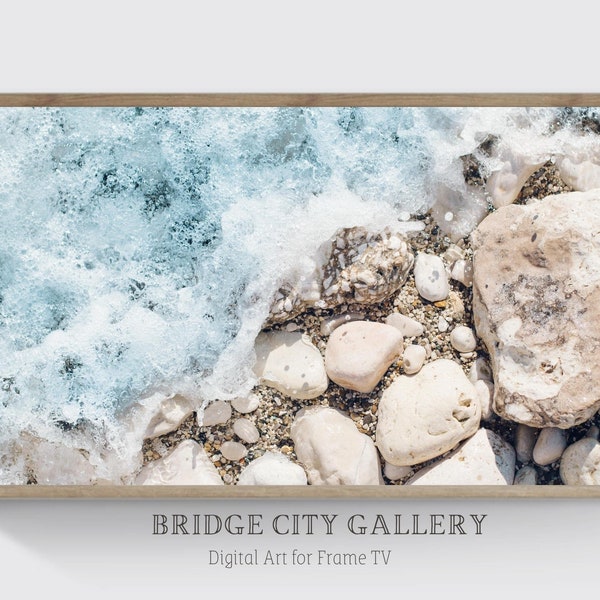 Samsung Frame TV Art Coastal, Beach, Seaside, Waves, Rocky Beach, Seashore, Seascape, Art for Frame TV, Instant Download