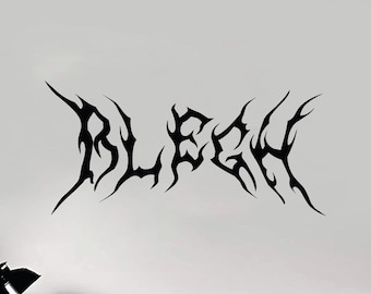 Blegh v6 Wall Decal Sticker Home Decor Quote Vinyl Music Hardcore Emo Goth Heavy Metal Bands Breakdown Mosh Concerts Rock Skeleton Hand