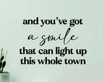 A Smile Quote Wall Decal Art Sticker Vinyl Home Decor Girls Boys Pop Music Lyrics Inspirational Eras Tour