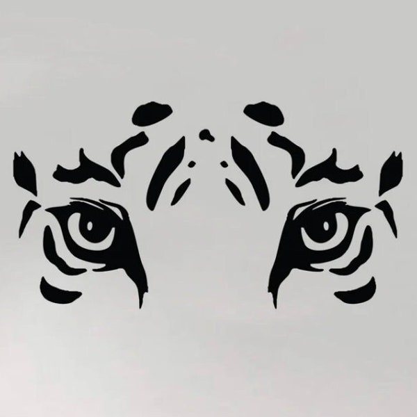 Tiger Eyes Wall Decal Art Sticker Vinyl Home Decor Girls Boys Teen Bedroom Adventure Inspirational Travel Animals Nature Nursery School Cat