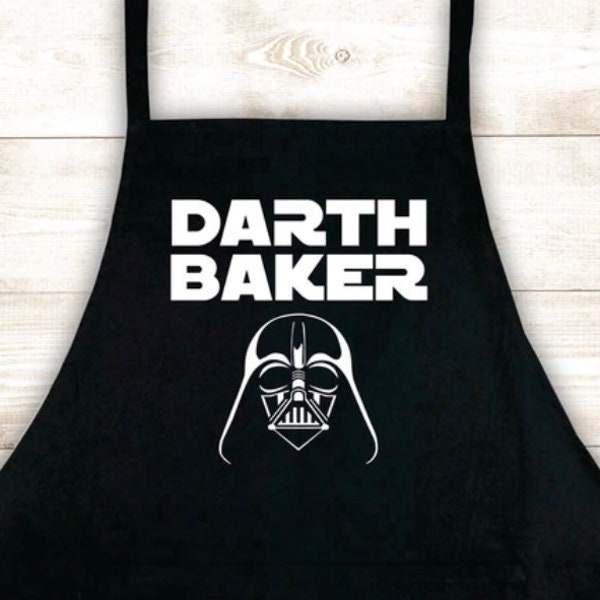 Darth Baker Apron Cooking Grilling Chef BBQ Grill Bake Food Vinyl Heatpress Gift Men Women Father Quote Funny Movies Jedi Dad