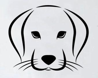 Autocollant mural en vinyle avec visage de chien, autocollant artistique, décoration de maison, filles et garçons, animaux vétérinaire, chiot, abri de sauvetage mignon, adopter une impression de patte