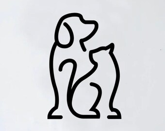 Autocollant mural en vinyle avec Logo de chien et chat, autocollant artistique en vinyle, décoration de maison, filles et garçons, animaux vétérinaire, chiot, abri de sauvetage mignon, adopter une impression de patte