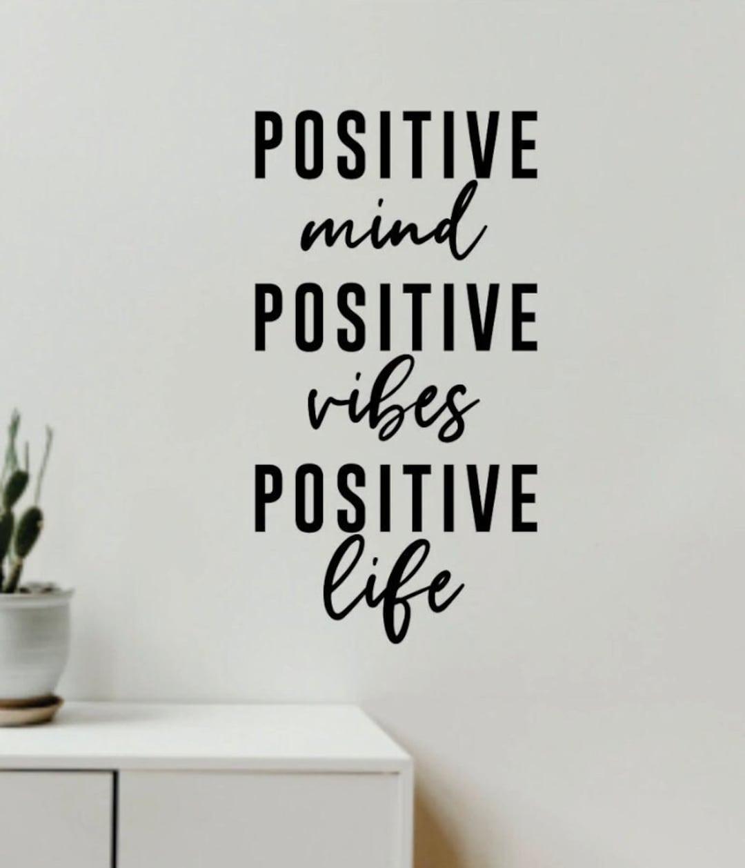 Positive Mind Vibes Life Wall Decal Art Sticker Vinyl Home Decor Girls ...
