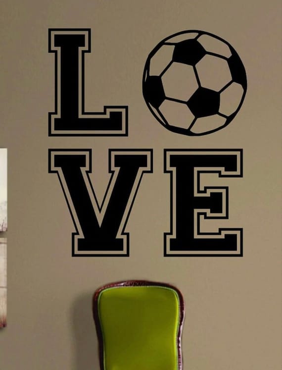 Buy Soccer Love V2 Wall Decal Art Sticker Vinyl Home Decor Girls ...